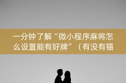 一分钟了解“微小程序麻将怎么设置能有好牌”（有没有猫腻)
