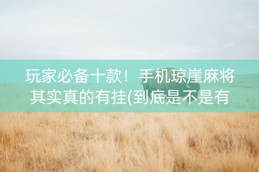 玩家必备十款！手机琼崖麻将其实真的有挂(到底是不是有挂)