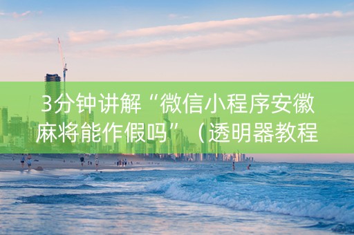 3分钟讲解“微信小程序安徽麻将能作假吗”（透明器教程)