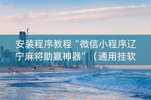 安装程序教程“微信小程序辽宁麻将助赢神器”（通用挂软件多少钱)