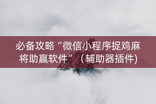 必备攻略“微信小程序捉鸡麻将助赢软件”（辅助器插件)