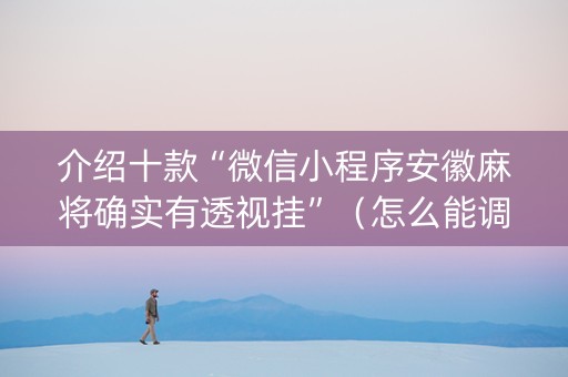 介绍十款“微信小程序安徽麻将确实有透视挂”（怎么能调好牌)