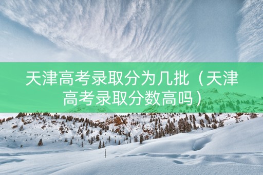 天津高考录取分为几批（天津高考录取分数高吗）