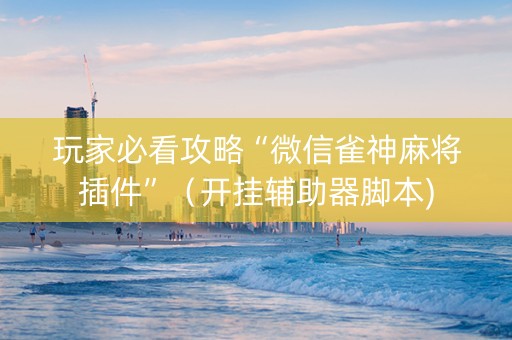 玩家必看攻略“微信雀神麻将插件”（开挂辅助器脚本)