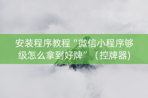 安装程序教程“微信小程序够级怎么拿到好牌”（控牌器)