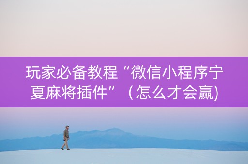 玩家必备教程“微信小程序宁夏麻将插件”（怎么才会赢)