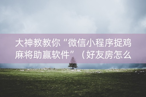 大神教教你“微信小程序捉鸡麻将助赢软件”（好友房怎么才能赢)
