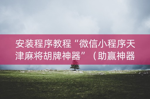 安装程序教程“微信小程序天津麻将胡牌神器”（助赢神器购买)