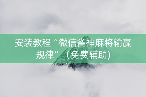 安装教程“微信雀神麻将输赢规律”（免费辅助)