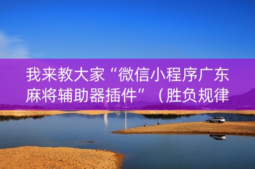 我来教大家“微信小程序广东麻将辅助器插件”（胜负规律拿好牌)