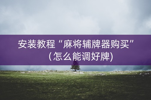 安装教程“麻将辅牌器购买”（怎么能调好牌)