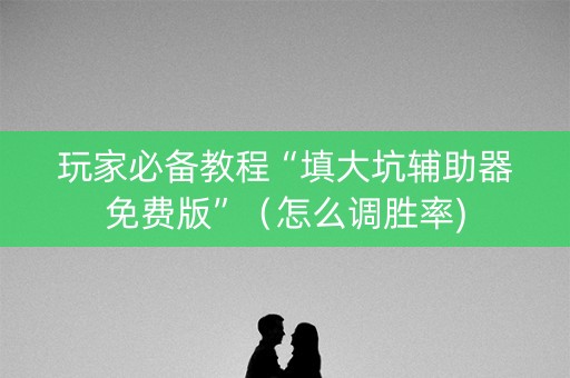 玩家必备教程“填大坑辅助器免费版”（怎么调胜率)