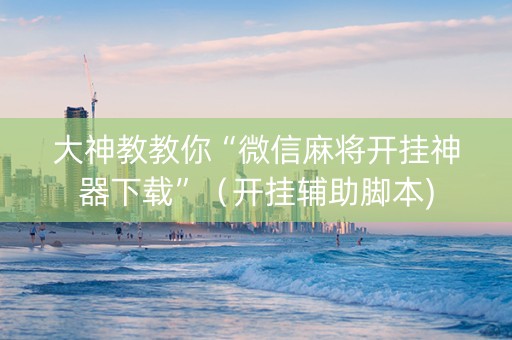 大神教教你“微信麻将开挂神器下载”（开挂辅助脚本)