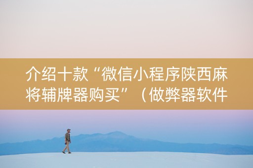 介绍十款“微信小程序陕西麻将辅牌器购买”（做弊器软件下载)