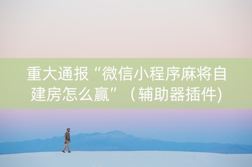 重大通报“微信小程序麻将自建房怎么赢”（辅助器插件)