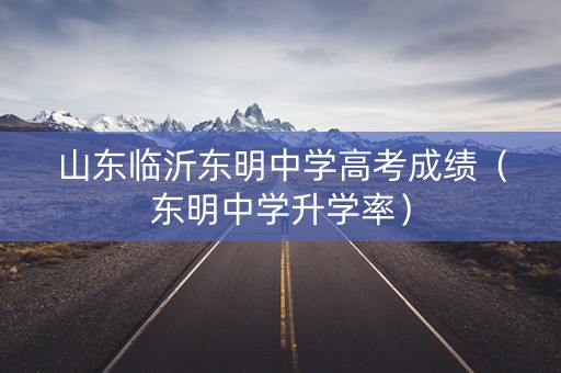 山东临沂东明中学高考成绩（东明中学升学率）