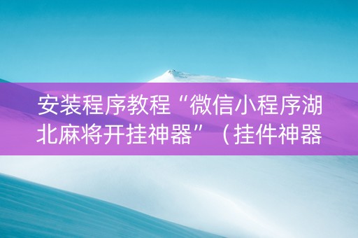 安装程序教程“微信小程序湖北麻将开挂神器”（挂件神器)