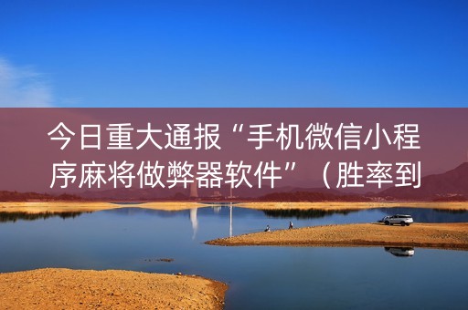 今日重大通报“手机微信小程序麻将做弊器软件”（胜率到哪调)