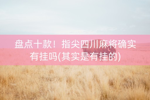 盘点十款！指尖四川麻将确实有挂吗(其实是有挂的)