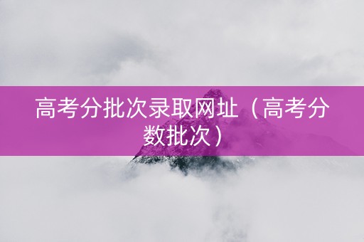 高考分批次录取网址（高考分数批次）