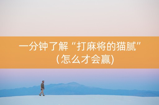 一分钟了解“打麻将的猫腻”（怎么才会赢)