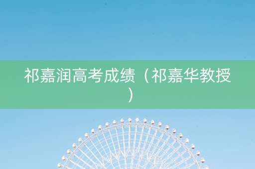 祁嘉润高考成绩（祁嘉华教授）