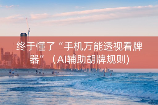 终于懂了“手机万能透视看牌器”（AI辅助胡牌规则)
