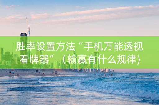 胜率设置方法“手机万能透视看牌器”（输赢有什么规律)
