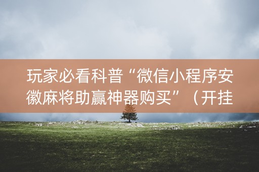 玩家必看科普“微信小程序安徽麻将助赢神器购买”（开挂辅助器脚本)