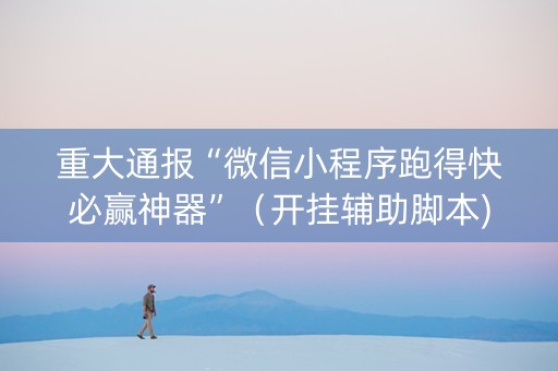 重大通报“微信小程序跑得快必赢神器”（开挂辅助脚本)