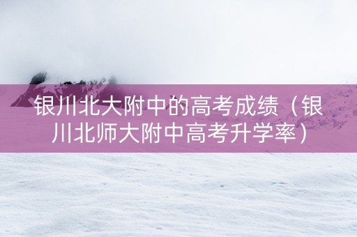 银川北大附中的高考成绩（银川北师大附中高考升学率）