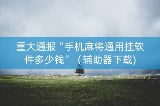 重大通报“手机麻将通用挂软件多少钱”（辅助器下载)