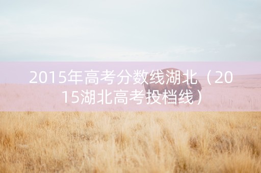 2015年高考分数线湖北（2015湖北高考投档线）