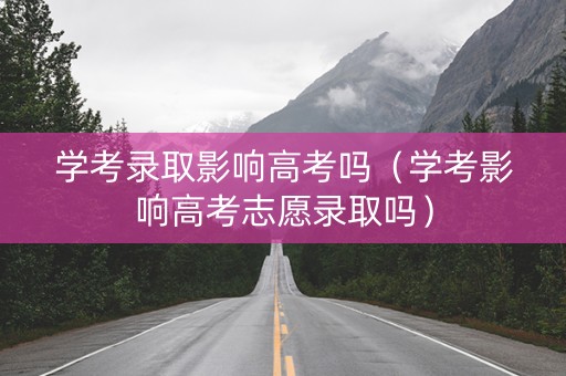 学考录取影响高考吗（学考影响高考志愿录取吗）