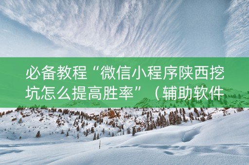 必备教程“微信小程序陕西挖坑怎么提高胜率”（辅助软件)