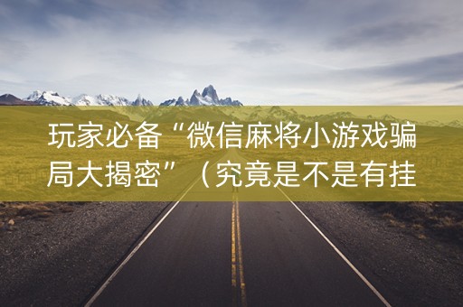 玩家必备“微信麻将小游戏骗局大揭密”（究竟是不是有挂)