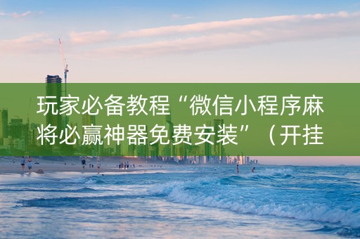 玩家必备教程“微信小程序麻将必赢神器免费安装”（开挂辅助插件)