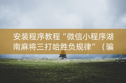 安装程序教程“微信小程序湖南麻将三打哈胜负规律”（骗局大揭秘)