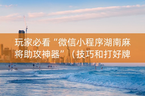 玩家必看“微信小程序湖南麻将助攻神器”（技巧和打好牌方法)