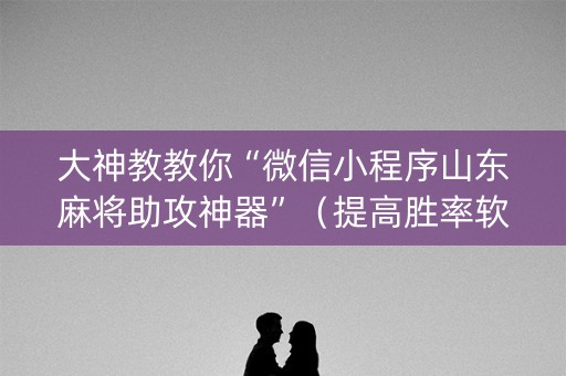 大神教教你“微信小程序山东麻将助攻神器”（提高胜率软件)