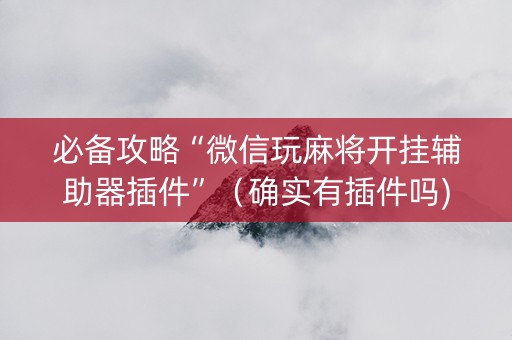 必备攻略“微信玩麻将开挂辅助器插件”（确实有插件吗)