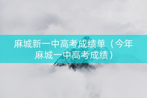 麻城新一中高考成绩单（今年麻城一中高考成绩）