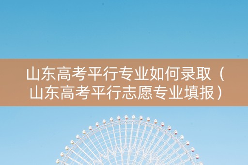 山东高考平行专业如何录取（山东高考平行志愿专业填报）
