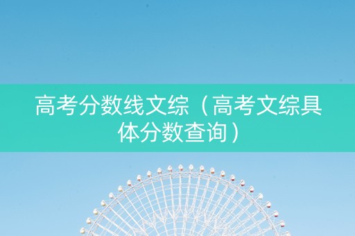 高考分数线文综（高考文综具体分数查询）