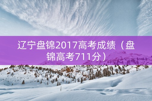 辽宁盘锦2017高考成绩（盘锦高考711分）