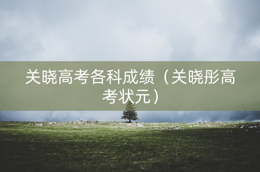 关晓高考各科成绩（关晓彤高考状元）