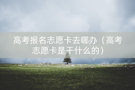 高考报名志愿卡去哪办（高考志愿卡是干什么的）