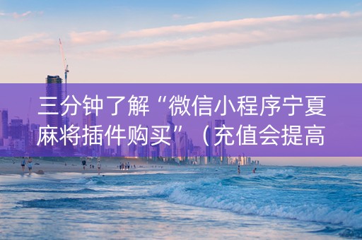 三分钟了解“微信小程序宁夏麻将插件购买”（充值会提高胜率么)