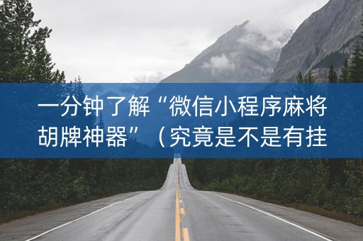 一分钟了解“微信小程序麻将胡牌神器”（究竟是不是有挂)