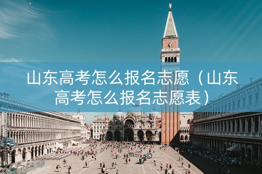 山东高考怎么报名志愿（山东高考怎么报名志愿表）
